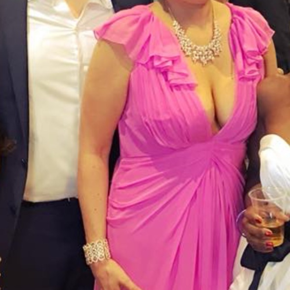 Jill Jill Stuart pink flutter sleeve formal dress!